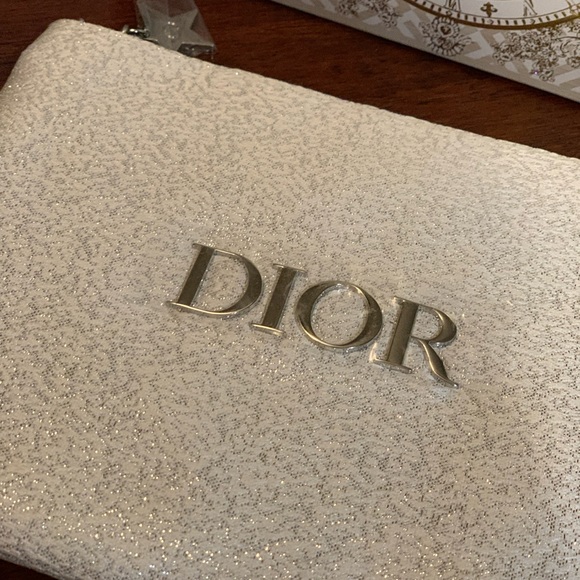 Absolute stunning brand new silver sparkly authentic Dior cosmetic bagmust have
